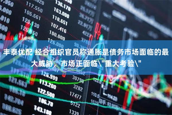 丰泰优配 经合组织官员称通胀是债务市场面临的最大威胁，市场正面临＂重大考验＂